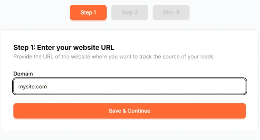 Step 1 Add your website URL
