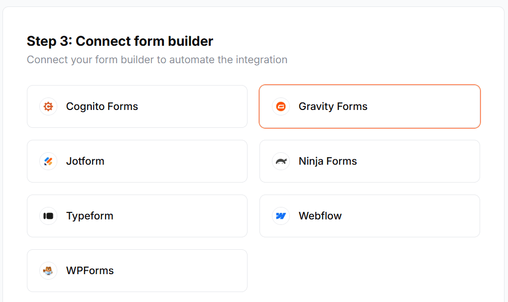 Connect Gravity Forms with LeadSources