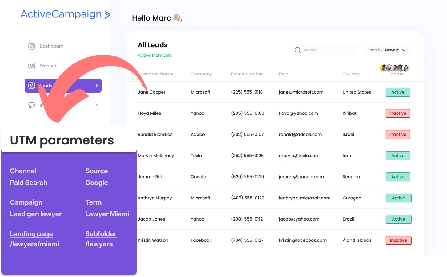 Capture UTM parameters into ActiveCampaign