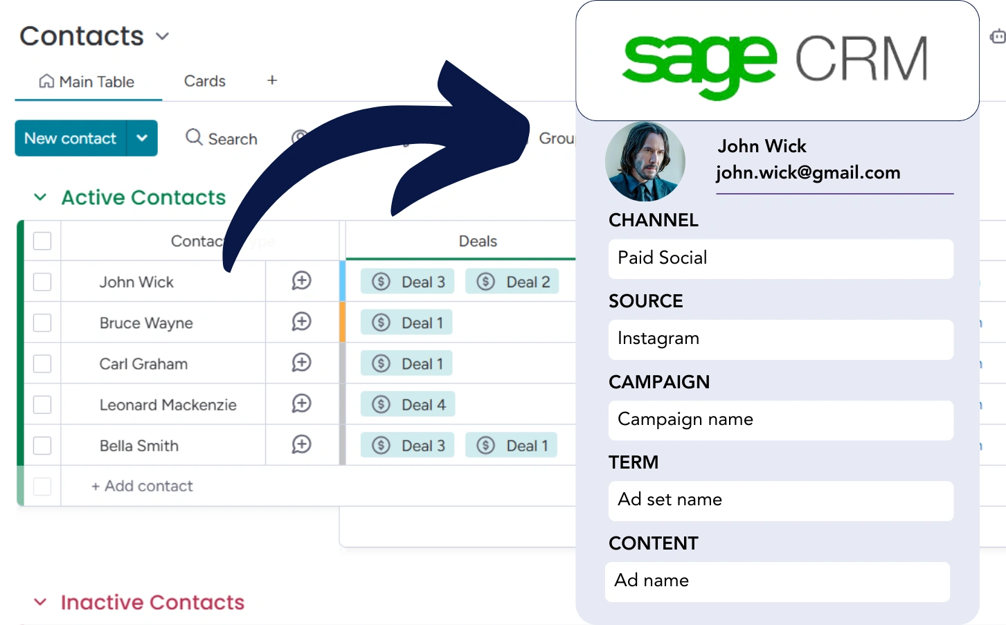 Lead source tracking Sage CRM