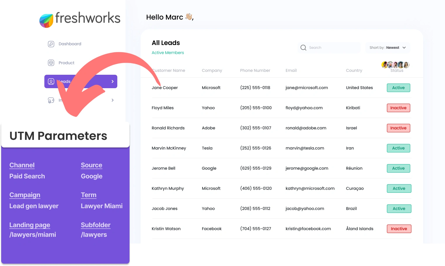 Capture UTM parameters into Freshworks