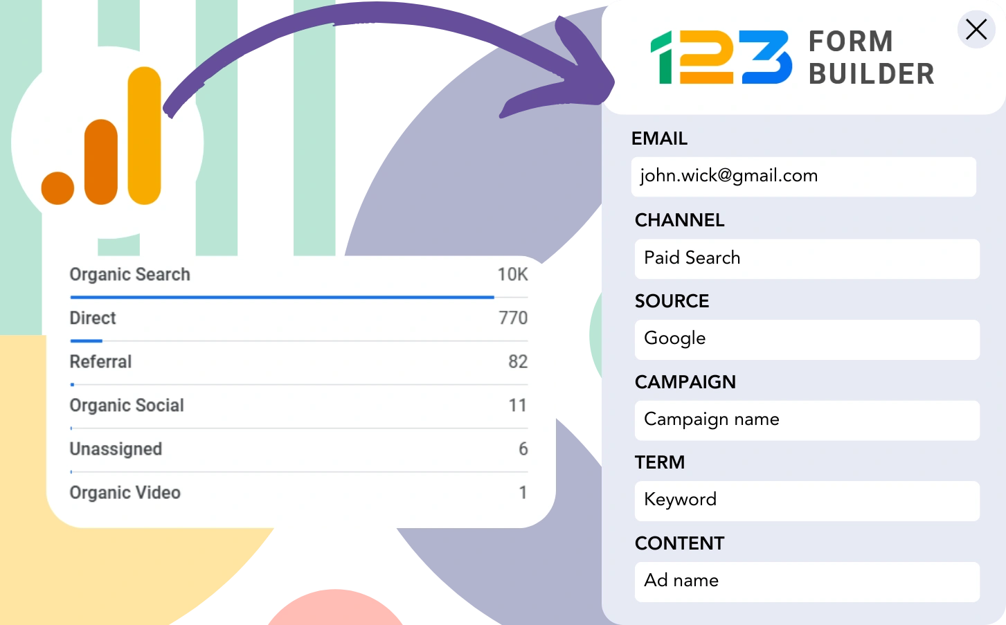 Track Google Analytics data in 123FormBuilder