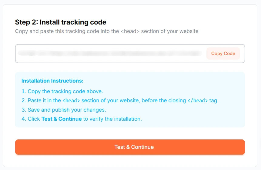 Step 2 Install the tracking code​
